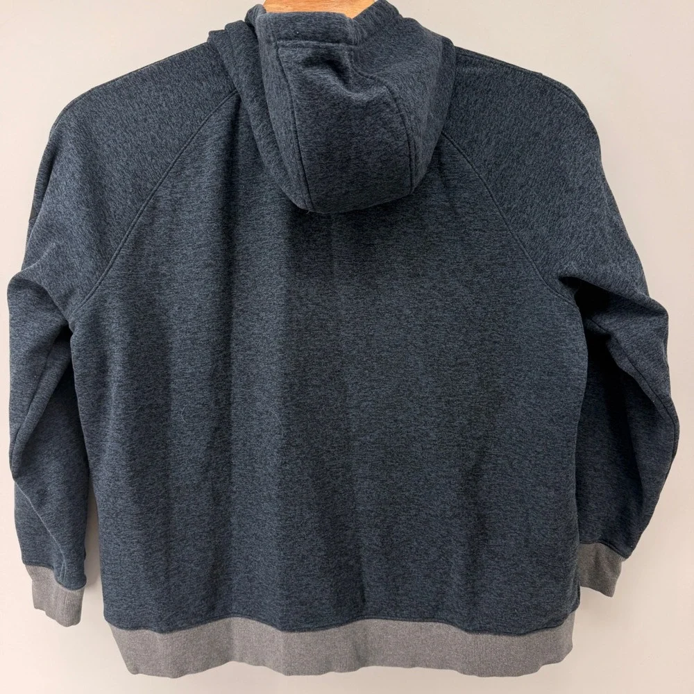 The North Face Hoodie Men XXL Blue Full Zip Sherpa Lined Fleece Heathered Jacket